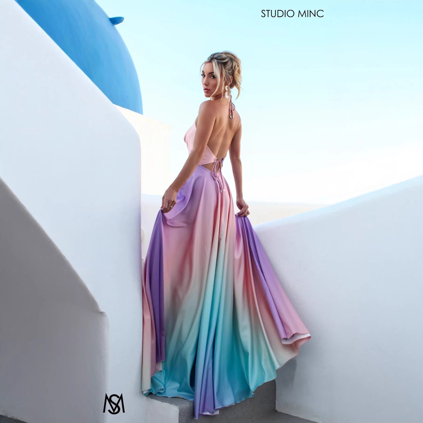 Gradient Flared Dress