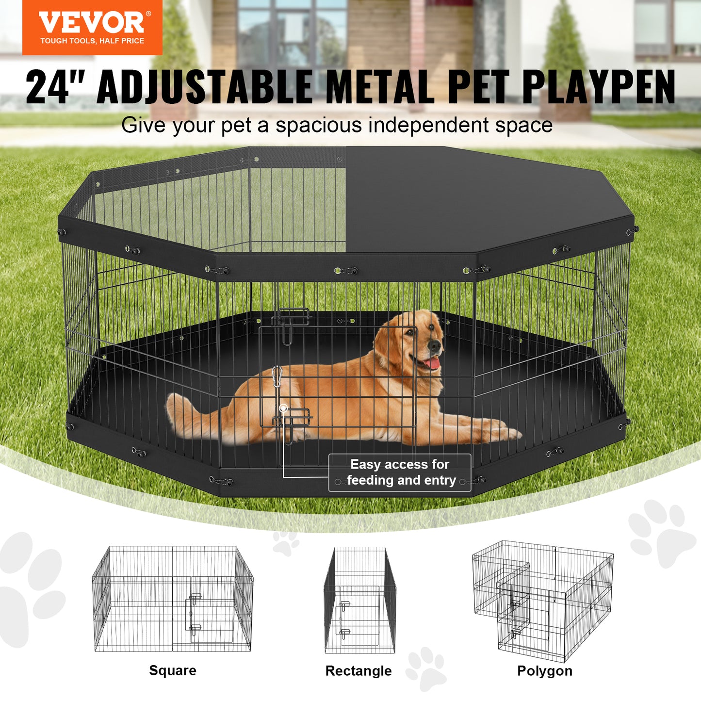 VEVOR Foldable Dog Playpen