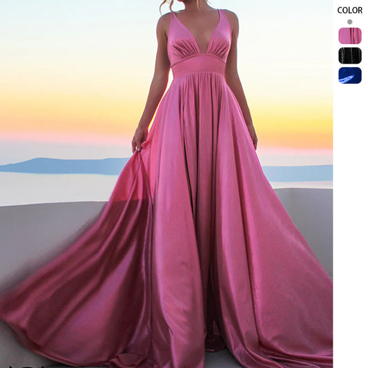 Draped Shoulder Split Dress