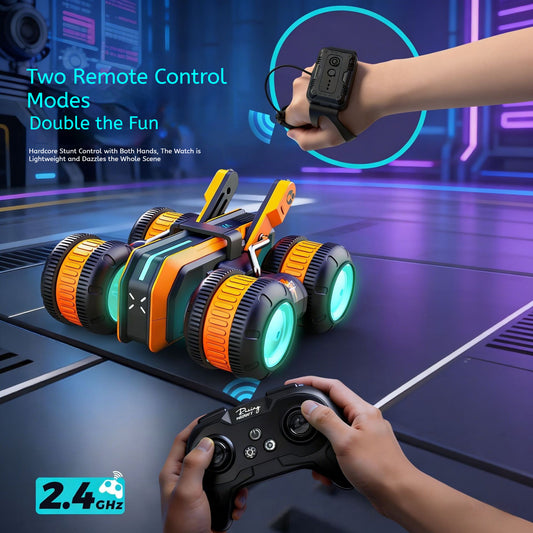 24G Remote-Controlled Rotating Gesture-Sensing Stunt Toy Car